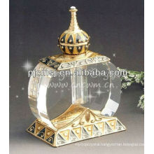 fashion designed empty color crystal perfume bottle for weding ,business gift